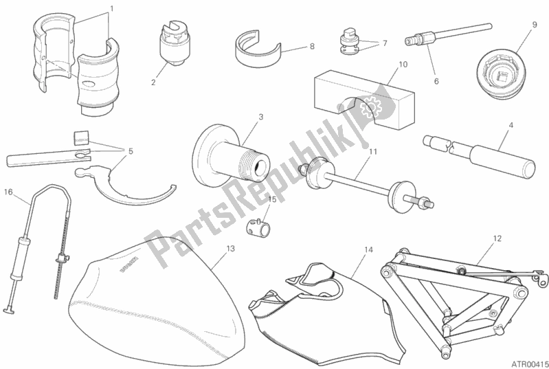 All parts for the Workshop Service Tools (frame) of the Ducati Streetfighter V4 1103 2020